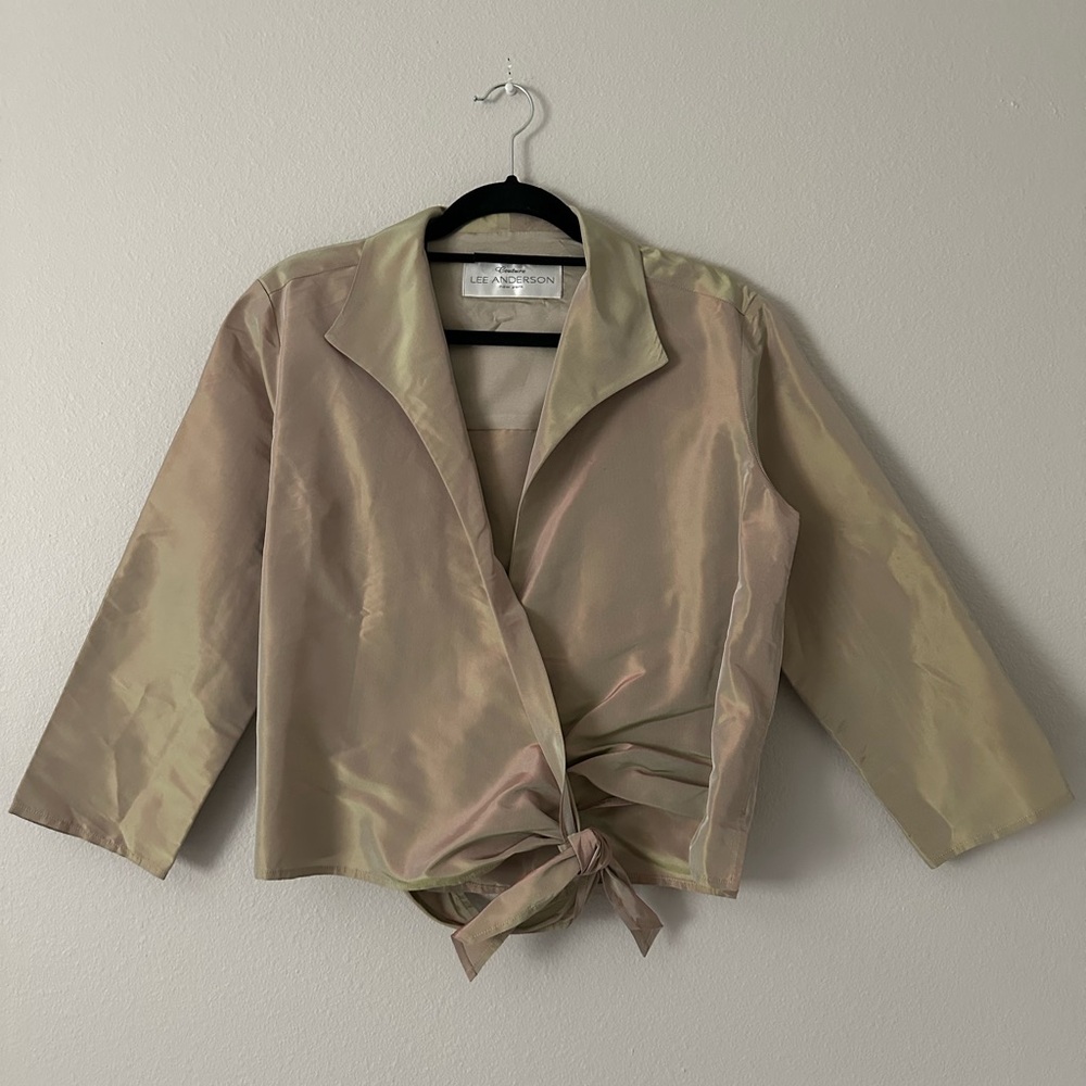 Couture Lee Andersen Metallic Multicolor Style Corona Jacket Size L 100% Silk